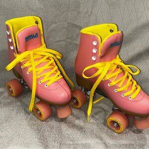 Impala Pink and Yellow Roller Skates